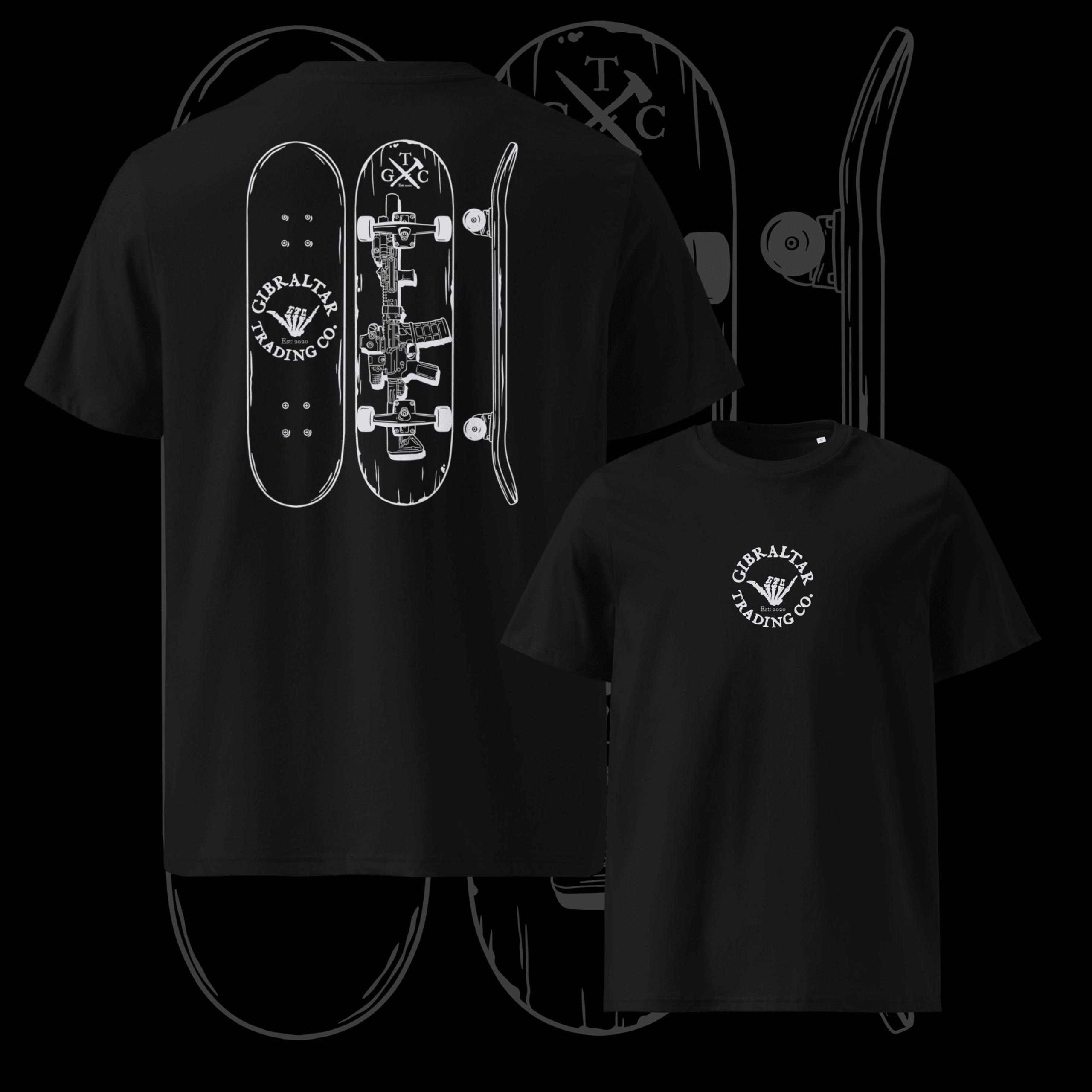 Skate Deck Premium Heather Black T- Shirt